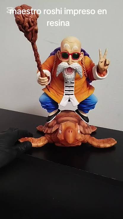 Mestre Roshi impresso em resina